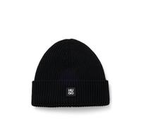 HUGO Virgin-wool beanie hat with stacked logo - Style Xola_Metal, 50527250 Black pcs.
