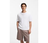 HUGO Waffle-knit sweater in cotton - Style Saffon, 50557350 White XL