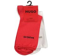 HUGO Women's 2p Qs Fine Rib Cc W Quarter Socks, Open Red640, 39-42