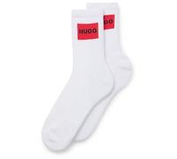 HUGO Women's 2p Qs Rib Label Cc W Hosiery, White100, 36-42
