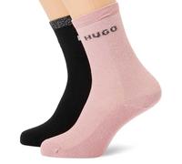 HUGO Women's 2p Qs Shiny PIQ Cc W 10273374 Quarter_Socks, Open Pink, 35-38