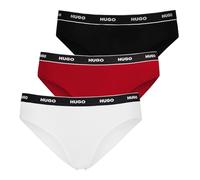 HUGO Women's 3-pack Repeat Logo Cotton Stretch Hipster Briefs Thong Panties (pack of 3)
