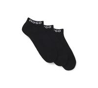 HUGO Womens 3P AS UNI CC W Three-pack of ankle socks with logo cuffs