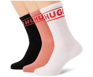 HUGO Women's 3p Qsrib Sporty Cc W 10260645 Quarter_Socks