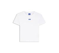 HUGO Womens Baby Tee B Slim-fit Logo T-Shirt in Stretch Cotton White