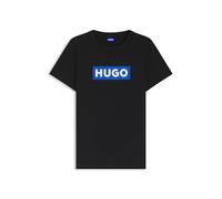 HUGO Womens Classic Tee B Slim-fit T-Shirt in Cotton with Blue Boxed Logo