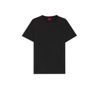 HUGO Womens Damacia 7 Cotton-Jersey T-Shirt with Embroidered Script Logo Black