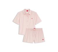 HUGO Cotton-blend pyjama set with heart logos - Style DREEM SHORT-SET, 50566652 light pink L