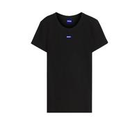 HUGO Womens Easy Tee B Stretch-Cotton Slim-fit T-Shirt with Blue Logo Badge