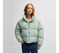Hugo Womens Fortuna Solid Patterned Puffer Jacket in Bright Green - Size 10 UK
