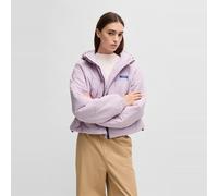 Hugo Womens Freya Hooded Neck Solid Patterned Puffer Jacket in Lgt/Pstl Purple - Size 14 UK