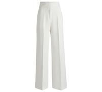 Hugo Womens Himia Regular-Fit Flared-Leg Trousers in Natural Leather - Size 4 UK