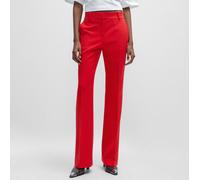 Hugo Womens Hovani Regular-Fit Trousers in Red Textile - Size 4 UK