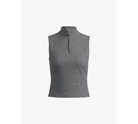 Hugo Womens Hugo Jacquard Zip-Neck Stretch-Jersey Top Open Miscellaneous L