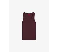 Hugo Womens Hugo Logo-Embroidered Scoop-Neck Cotton-Blend Tank Top Dark Purple XL