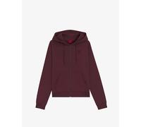 Hugo Womens Hugo Logo-Embroidered Zip-Up Cotton-Jersey Hoody Dark Purple S