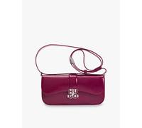 Hugo Womens Hugo Logo-Plaque Large Faux-Leather Shoulder Bag Medium Red 1 Size