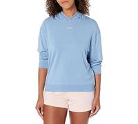 HUGO Women's Jersey Center Logo Lounge Hooded Sweatshirt, Sky Blue, Large