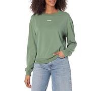 HUGO Women's Jersey Center Logo Lounge Sweatshirt, Pine Green, XL