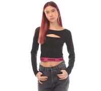 Hugo Womens Kat Scoop Loungewear Top in Black - Size 10 UK