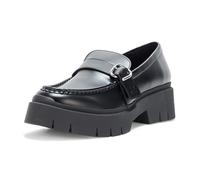 HUGO Women's Kris Buckle Chunky Loafers, Black Gloss, 8 UK