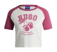 Hugo Womens/Ladies Crew Neck Short-Sleeved Crop T-Shirt GT16982