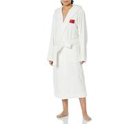 HUGO Women's Long Length Hooded Terry Robe, Blank White, XS