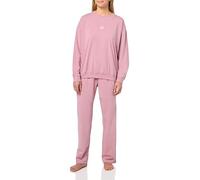 HUGO Women's Nite Small Logo Top and Pant Pajama Set, Lilas Pink, L