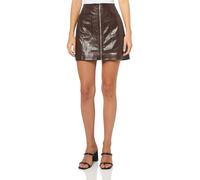 HUGO Women's Ralittle Faux Leather Mini Skirt, Coffee Talk, 8