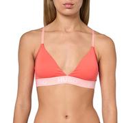 HUGO Women's Repeat Logo Lace Triangle Bralette, Peach Pink, M