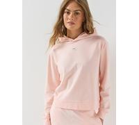 HUGO Womens Signature Soft Cotton-Blend Stretch Hoodie, Pink, Size S, Women Pink