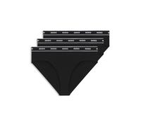 HUGO Women's 3-Pack Classic Logo Briefs – Stretch-cotton, Logo Waistband – Black XL