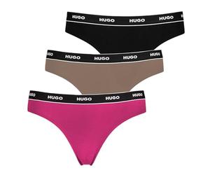 HUGO Women's Triplet Thong Stripe 10240727 String, 999Assorted Pre-Pack, S (Pack of 3)
