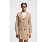 HUGO Wool-blend cardigan with embroidered logo - Style Selosina, 50545141 Beige XL