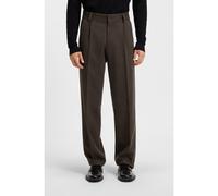 HUGO Wool-blend herringbone modern-fit suit trousers - Style Flips253F1X, 50544668 Brown 34R