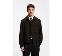 HUGO Wool-blend jacket with all-over check pattern - Style Bettos2641, 50567264 Brown XXL
