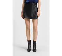 HUGO Wrap-front mini skort in faux leather - Style Hotia-1, 50542312 Black 8