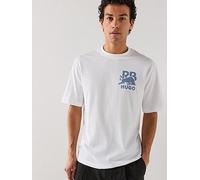 HUGO X RB Delel Relaxed Fit Pixel Logo T-Shirt, White, Size 2Xl, Men White