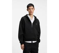 HUGO Zip-neck hoodie in a structured cotton blend - Style Dabinhood, 50563019 Black L