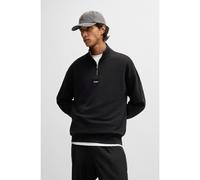 HUGO Zip-neck sweatshirt in cotton terry with logo print - Style Durty244, 50525881 Black XXL