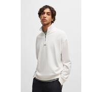 HUGO Zip-neck sweatshirt in cotton terry with logo print - Style Durty244, 50525881 White XL