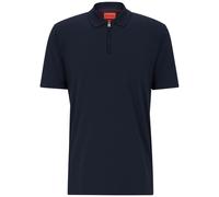 HUGO zip-up short-sleeve piqué polo shirt - Blue S-M