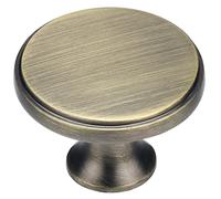 HUGOLEM 2 Pack Round Shape Drawer Pulls Bronze Stylish Kitchen Cabinet Vintage Brushed Antique Brass Dresser Knobs Door Window Pull Handles Cabinet Hardware for Cupboard Pulls with Screws