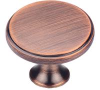 HUGOLEM 2 Pack Round Shape Drawer Pulls Red Bronze Stylish Kitchen Cabinet Vintage Brushed Antique Copper Dresser Knobs Door Window Pull Handles Cabinet Hardware for Cupboard Pulls with Screws