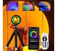 HUGOMOVA Sunset Lamp Projector, Multiple Colors with APP & Remote Control, 360° Rotation LED Sunset Projection Lamp for Photography/Party/Gift/Home Decor