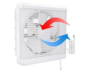 HUGOOME Open Size 11.8"*11.8" Exhaust Shutter Fan Extractor 800m³/h, 2-way Reversible Strong Airflow Wall Mounted Vent Fans, Ventilation Blower for Bathroom Attic Window Basement