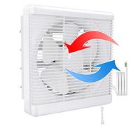 HUGOOME Open Size 9.5"*9.5" Exhaust Shutter Fan 500m³/h, 2-way Reversible Strong Airflow Wall Mounted Vent Fans, Ventilation Blower for Bathroom Attic Window Basement
