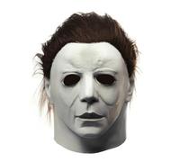 HugOutdoor Scary Halloween Mask for Adults Realistic Classic White Full Head Latex Masks Creepy Cosplay Costume Props (C)