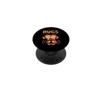 HUGS Cute Cartoon Monkeys Embracing Each Other PopSockets Adhesive PopGrip