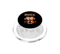 HUGS Cute Cartoon Monkeys Embracing Each Other PopSockets PopGrip for MagSafe